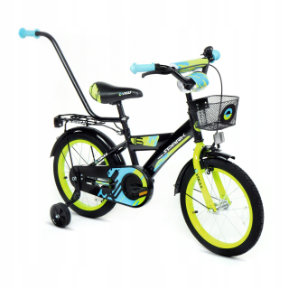 Vikas čierno-zelený 16" viacfarebný bicykel